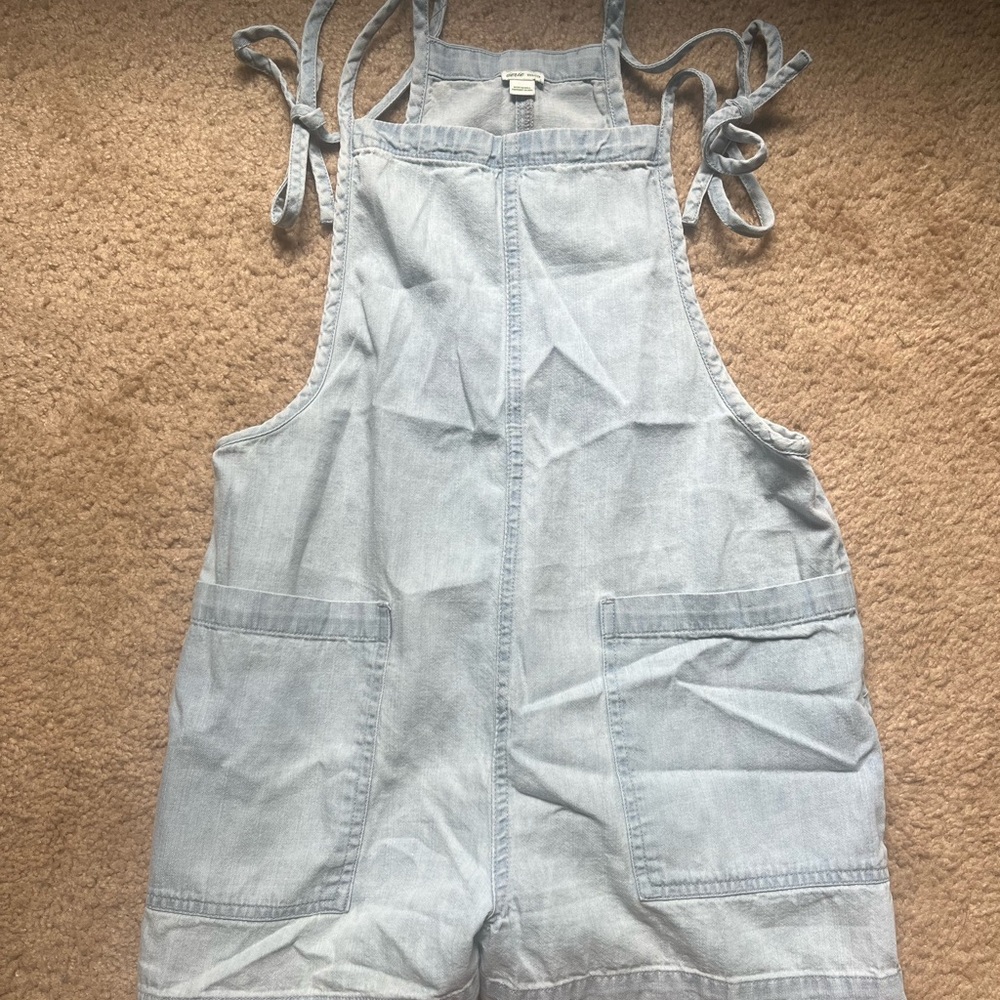 Aerie Light Blue Denim tie romper